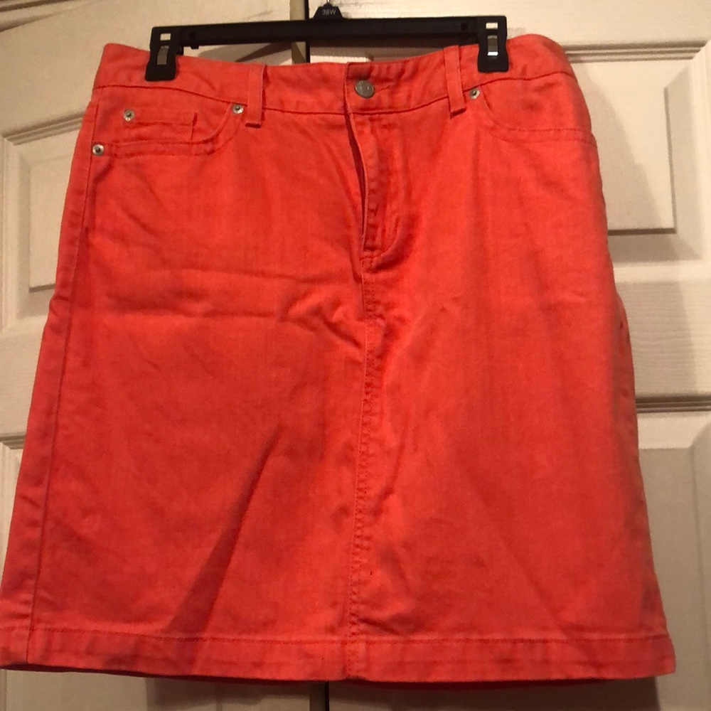 LL Bean sz 12 -Favorite Fit - Straight - Orange Skirt